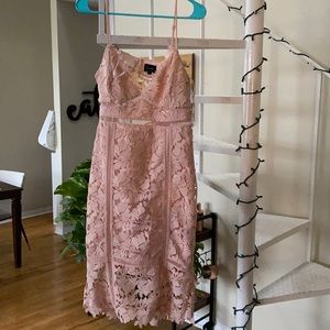 Pink Lace Bardot Dress
